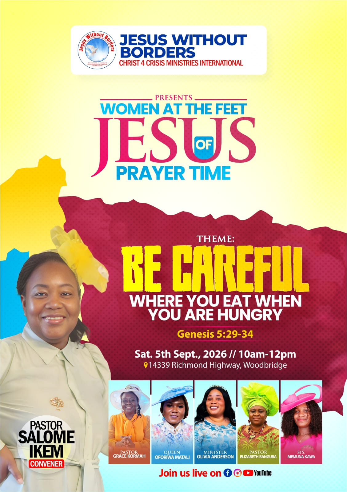 Women at the Feet of Jesus: Prayer Time flyer